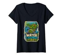 Mujer Water Change First Cuidado Acuario Camiseta Cuello V