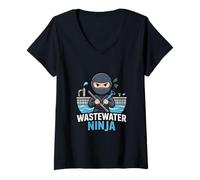 Mujer Water Treatment Plant Operator - Wastewater Ninja Camiseta Cuello V