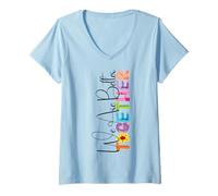 Mujer We Are Better Together - Colorido Estilo artístico a Juego Camiseta Cuello V