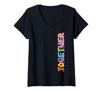 Mujer We Are Better Together Gran Estilo artístico a Juego Camiseta Cuello V