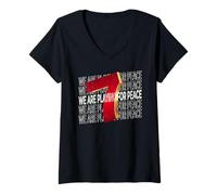 Mujer We Are Playing For Peace - For Soccer Fans Camiseta Cuello V