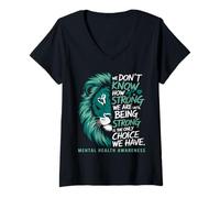 Mujer We Don't Know How Strong We Are León Conciencia Salud Mental Camiseta Cuello V