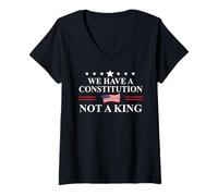 Mujer We Have a Constitution Not a King US Resist No Kings Protest Camiseta Cuello V