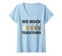 Mujer We Rock Together: Divertido lenguaje de señas Camiseta Cuello V