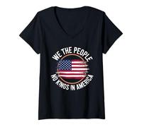 Mujer We The People No Kings In America Orgullo Patriota Arcoíris Camiseta Cuello V