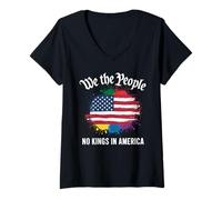Mujer We The People No Kings In America Orgullo Patriótico Camiseta Cuello V