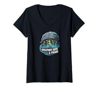 Mujer Weather Geek & Proud Storm Chaser Meteorologist Design Camiseta Cuello V