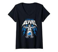 Mujer Wednesday Season 2 I Feel So Alive! Electrified Uncle Fester Camiseta Cuello V