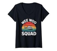 Mujer Wee Woo Squad - Helicóptero de policía para niños Camiseta Cuello V