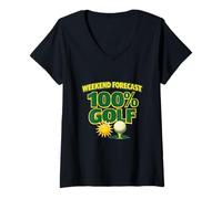 Mujer Weekend Forecast is Golf, Divertido Regalo para golfistas, Man Cave Camiseta Cuello V