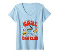 Mujer Weekend Grill Dad Crew Daddy Grill BBQ Master Camiseta Cuello V