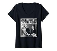 Mujer Weekly World News - Alien for President Cover Camiseta Cuello V