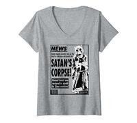 Mujer Weekly World News - Satan’s Corpse Cover Camiseta Cuello V