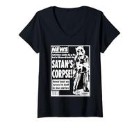 Mujer Weekly World News - Satan’s Corpse Cover Camiseta Cuello V