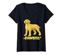 Mujer Weimaraner Spaghetti Fideos Comida Italiana Cachorro Amor Camiseta Cuello V