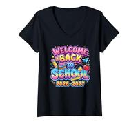 Mujer Welcome Back to School 2026 Camiseta Cuello V