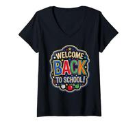 Mujer Welcome Back to School Camiseta Cuello V