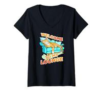 Mujer Welcome to my Lounge Camiseta Cuello V