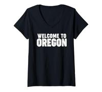 Mujer Welcome to Oregon Camiseta Cuello V