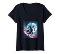 Mujer Wendigo Skinwalker in Space Illustration Graphic Design Camiseta Cuello V