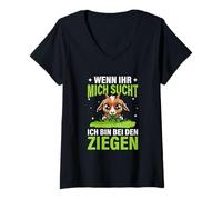 Mujer Wenn Ihr Mich Sucht Ich Bin Bei Den Ziegen Cabra Cabras Camiseta Cuello V