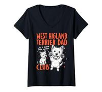 Mujer West Highland Terrier Dad Club Dog Dad Man Día del Padre Camiseta Cuello V