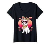 Mujer West Highland White Terrier Valentines Day Westie Camiseta Cuello V