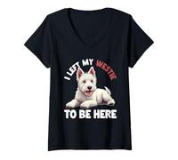 Mujer West Highland White Terrier Westie Perro Camiseta Cuello V