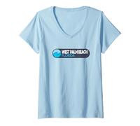 Mujer West Palm Beach Logo Emblema - West Palm Beach Florida Camiseta Cuello V