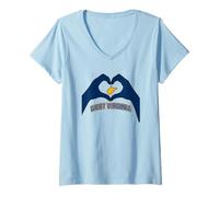 Mujer West Virginia Corazón Manos Montaña Estado WVA 304 Raíces Camiseta Cuello V
