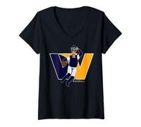 Mujer West Virginia Sports Fan WV Baseball Catcher WV Jugador de pelota Camiseta Cuello V
