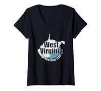 Mujer West Virginia The Mountain State EE.UU Camiseta Cuello V