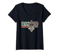 Mujer Western Christian Cross Design For Girls Rooted In Christ Camiseta Cuello V