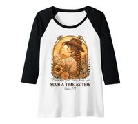 Mujer Western Cowgirl Christian Biblia Verso Esther 4 14 Floral Camiseta Manga Raglan