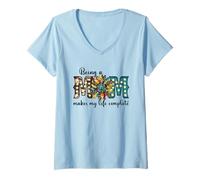 Mujer Western Leopard Sunflower Mothers Day Design Being A Mom Camiseta Cuello V