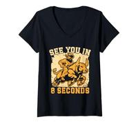 Mujer Western Rider See You In 8 Seconds Cowgirl Rodeo Camiseta Cuello V