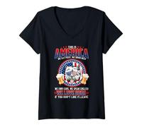 Mujer Westie Dog This America We Love Dogs Patriotic 4th of July Camiseta Cuello V