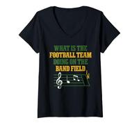 Mujer What Is The Football Team Doing On The Band Field Camiseta Cuello V
