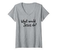 Mujer What Would Jesus Do? Camiseta Cuello V