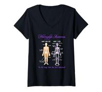 Mujer What You See What I Feel Skeleton Fibromyalgia Awareness Camiseta Cuello V