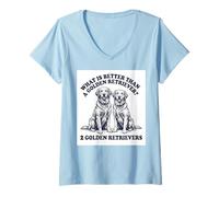 Mujer What's Better Than A Golden Retriever Two Goldens Dog Camiseta Cuello V