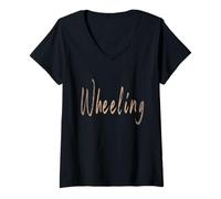 Mujer Wheeling West Virginia Diseño Elegante Vintage Camiseta Cuello V