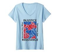 Mujer When Injustice Becomes Law Resistance Becomes Duty I Resist Camiseta Cuello V