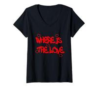 Mujer Where is the Love T-Shirt - Bold & Thought-Provoking Design Camiseta Cuello V