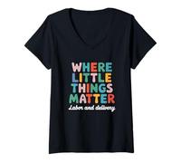 Mujer Where Little Things Matter Matrona Design Camiseta Cuello V
