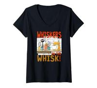 Mujer Whiskers in The Whisk Camiseta Cuello V