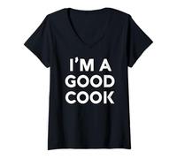 Mujer White Lie Im A Good Cook Party Funny Kitchen Chef Sarcástico Camiseta Cuello V