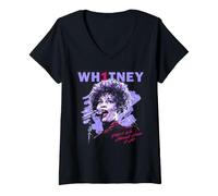 Mujer Whitney Houston ¿No lo teníamos Casi Todo Purple Foto Camiseta Cuello V