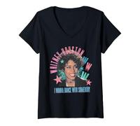 Mujer Whitney Houston Quiero Bailar con Alguien Estrella Foto Camiseta Cuello V