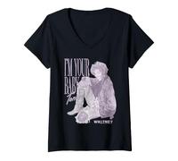 Mujer Whitney Houston Soy Tu Bebé Esta Noche Púrpura Foto Camiseta Cuello V